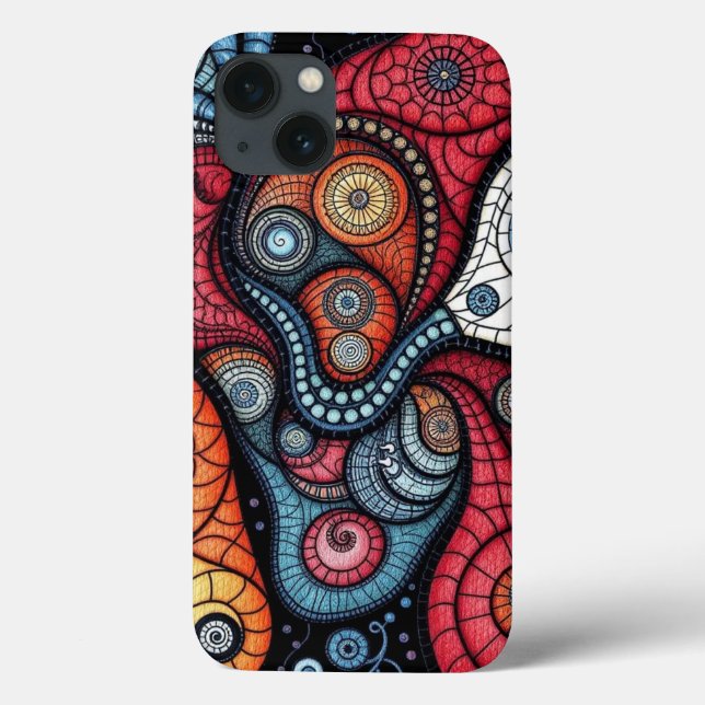 Arte Espiral Fractal Colorida (Verso)