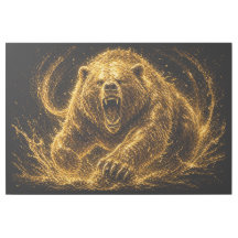 Arte Feroz Rugido de Urso Dourado