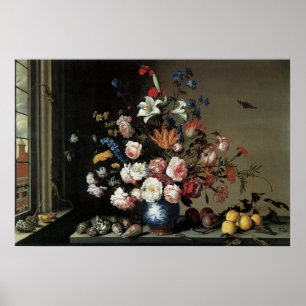 Arte fina Floral com Rosa Lillies Poster