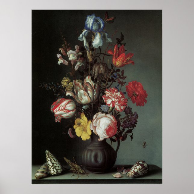 Arte fina Floral com Rosa Tulipas Poster (Frente)