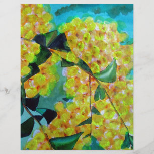Arte floral australiana original de Wattle