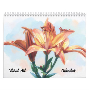 Arte Floral Calendário de Flores Coloridas