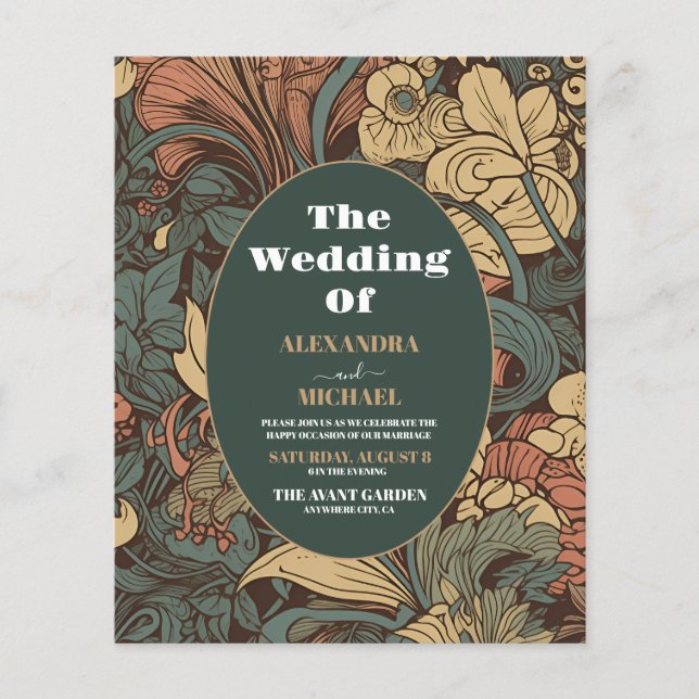 Arte Floral Elegante de Orçamento Nouveau Casament (Frente)