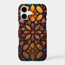Arte Floral Elegante em Vidro Colorido Art Nouveau