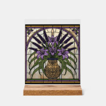 Arte Floral em Vidro Acrílico no Estilo Art Nouvea