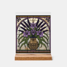 Arte Floral em Vidro Acrílico no Estilo Art Nouvea
