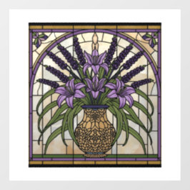 Arte Floral em Vidro Pintado no Estilo Art Nouveau
