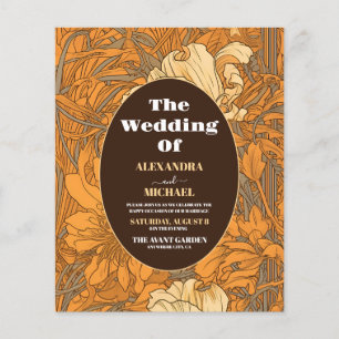 Arte Floral Laranja Queimada Nouveau Casamento