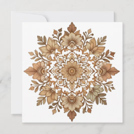 Arte Floral Mandala Intrincada em Tons Marrons