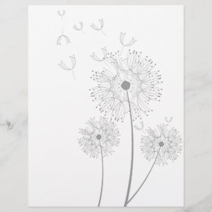 Arte floral moderna pura de dente-de-leão