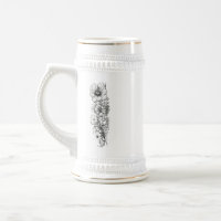 Arte Floral Outline - Caneca de cerveja de Mug Des