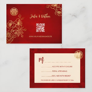 Arte Floral RSVP Casamento Chinês