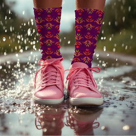 Arte Folclórica Elegante Russo e Bonito Borgonha