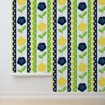 Arte Folclórica Floral com Faixa Escalonada - Xadr