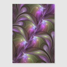 Arte Fractal Abstrata Colorida Violeta Roxo Caqui
