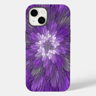 Arte fractal abstrata de flor roxa psicodélica
