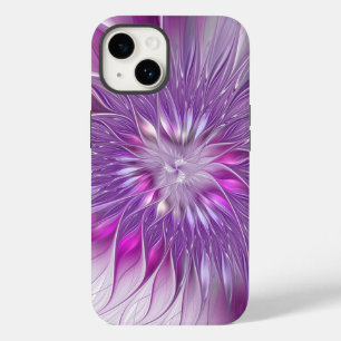 Arte Fractal Abstrata Paixão Flor Roxa Rosa