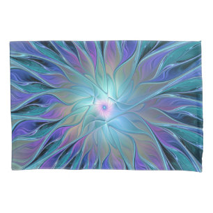 Arte Fractal Abstrato de Sonho Roxo Azul