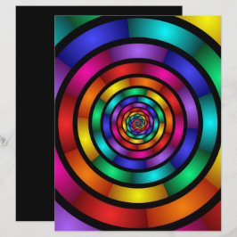 Arte Fractal Arredondada e Psicodélica Colorida Mo