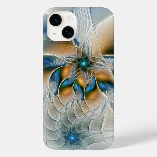 Arte fractal de fantasia abstrata e elevada com az (Verso)