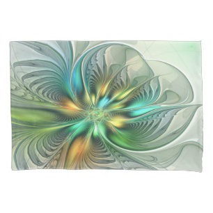 Arte Fractal de Flor Abstrata Fantasia Colorida