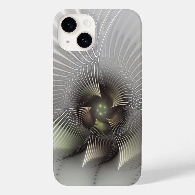 Arte Fractal de Forma 3D Abstrata Moderna (Verso)