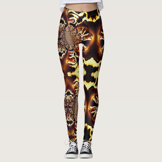Arte Fractal de Leggings Personalizadas da Magia d (Frente)