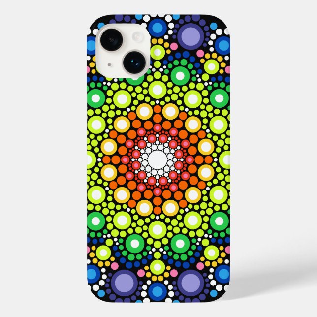 Arte Fractal Floral Dotada Retro Mandala (Verso)