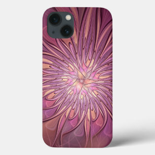 Arte fractal floral moderna abstrata cores de baga