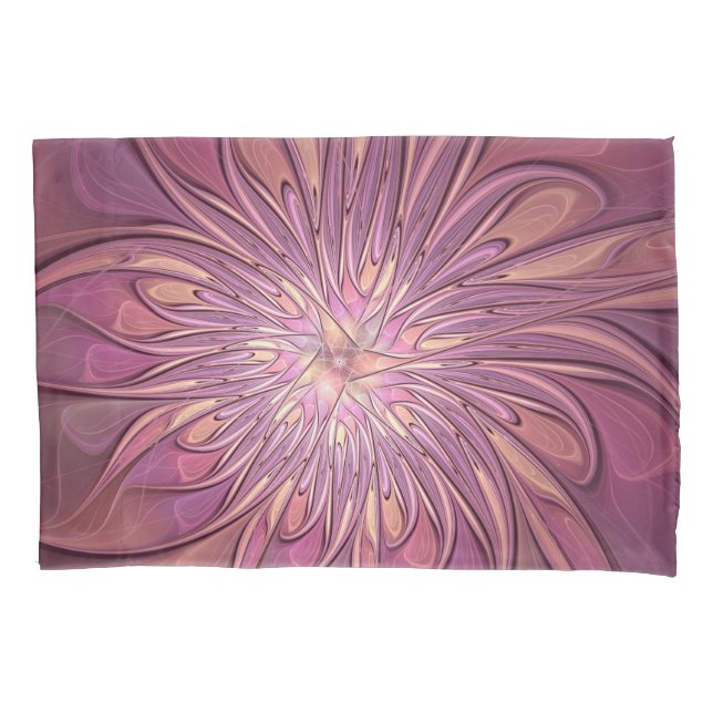 Arte fractal floral moderna abstrata cores de baga (Frente)