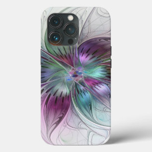 Arte Fractal Floral Moderno Flor Abstrata Colorida
