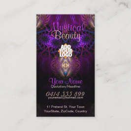 Arte Fractal Mística Cartão de visita Dourada Roxo