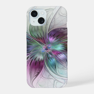 Arte Fractal Moderna Floral Colorida Abstrato