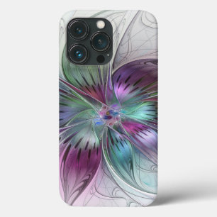 Arte Fractal Moderna Floral Colorida Abstrato