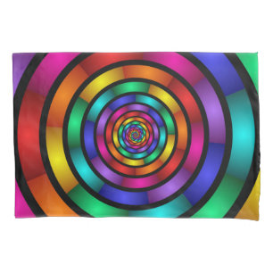 Arte Fractal Moderna Redonda e Psicodélica Colori