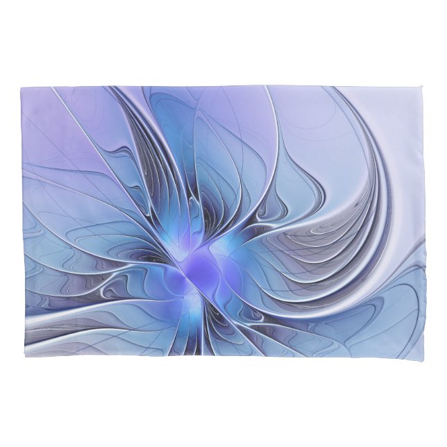 Arte fractal moderno abstrato azul lavanda (Frente)