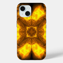 Arte Fractal Solar de Ouro Fundido