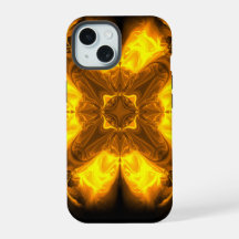 Arte Fractal Solar de Ouro Fundido