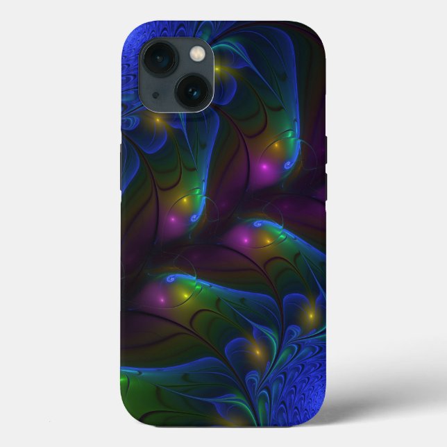Arte Fractal Trippy Moderna Abstrata Luminosa Colo (Verso)