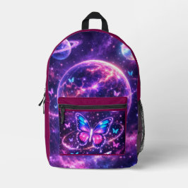 Arte Galáxia Borboleta Espaço Neon