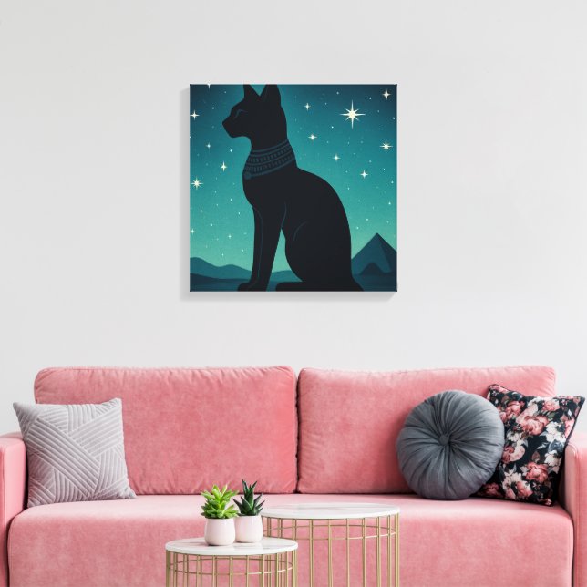 Arte Gato Egípcia Bastet Canvas Starry (Insitu(Sala de estar))