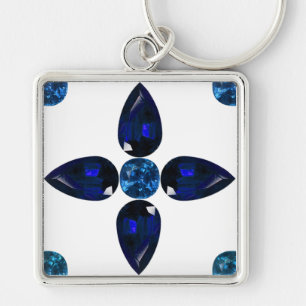Arte Gemstone Sapphire, Chaveiro azul