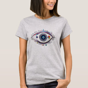Arte Geométrica abstrato - Camisa T Básica Feminin
