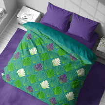 Arte Geométrica Deco Concha Cobrir Verde Duvet