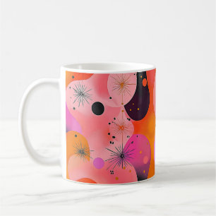 Arte geométrica em arco. Caneca de café retrô vint