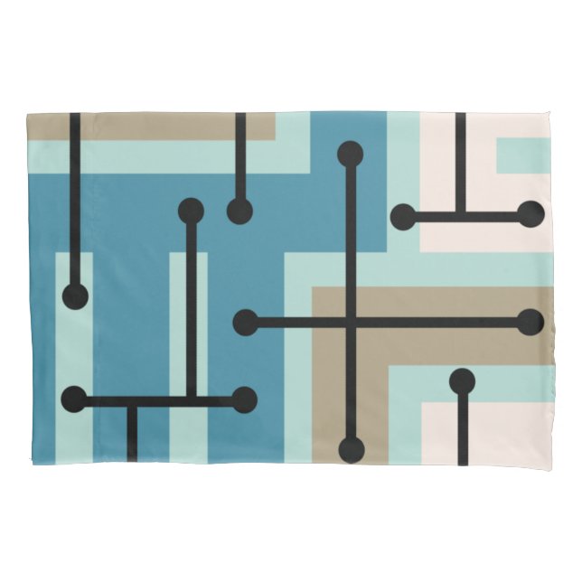 Arte Geométrica Maze Turquoise Dourada (Frente)