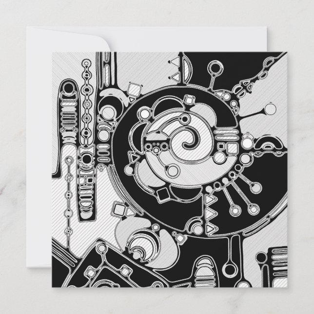 Arte Geométrica Preta e Branca 4 (Frente)