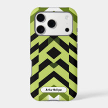 Arte Geométrico Afiado Moderno Preto Verde Wasabi