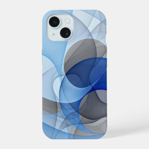 Arte Gráfica Fractal Azul Cinza Abstrata Moderna