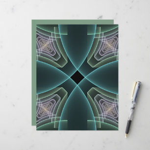 Arte Gráfica Geométrica Fractal Azul Moderno